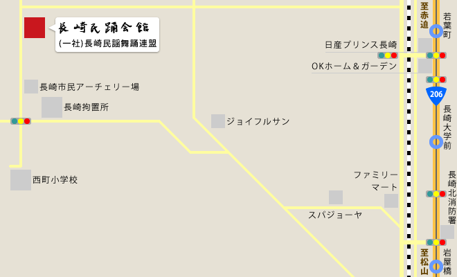 長崎民踊会館周辺地図